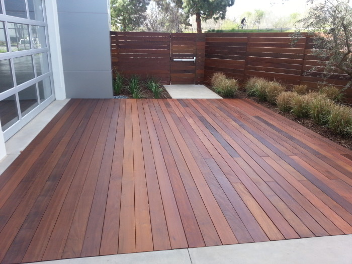 Stained new IPE deck and fence