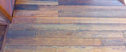 Redwood steps after restoring and staining