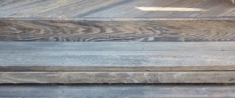 Redwood steps before restoring and staining