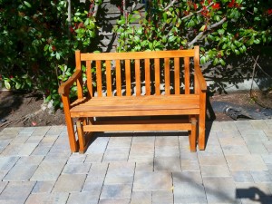 Teak bench after restoration