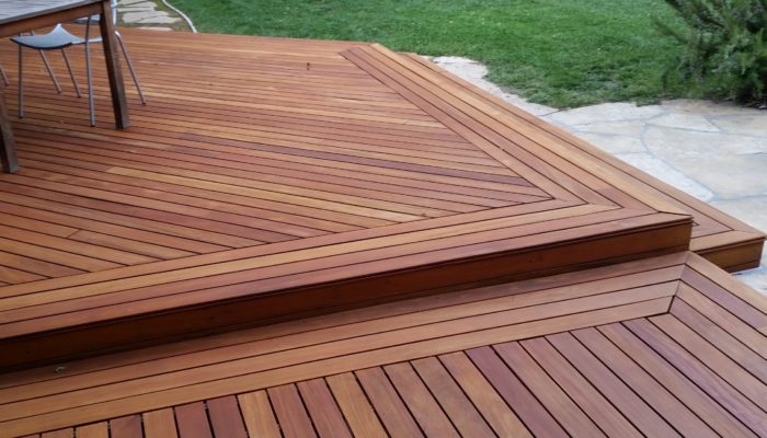 Hardwood deck after restoration