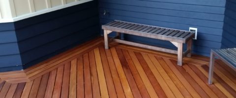 Hardwood deck after restoration
